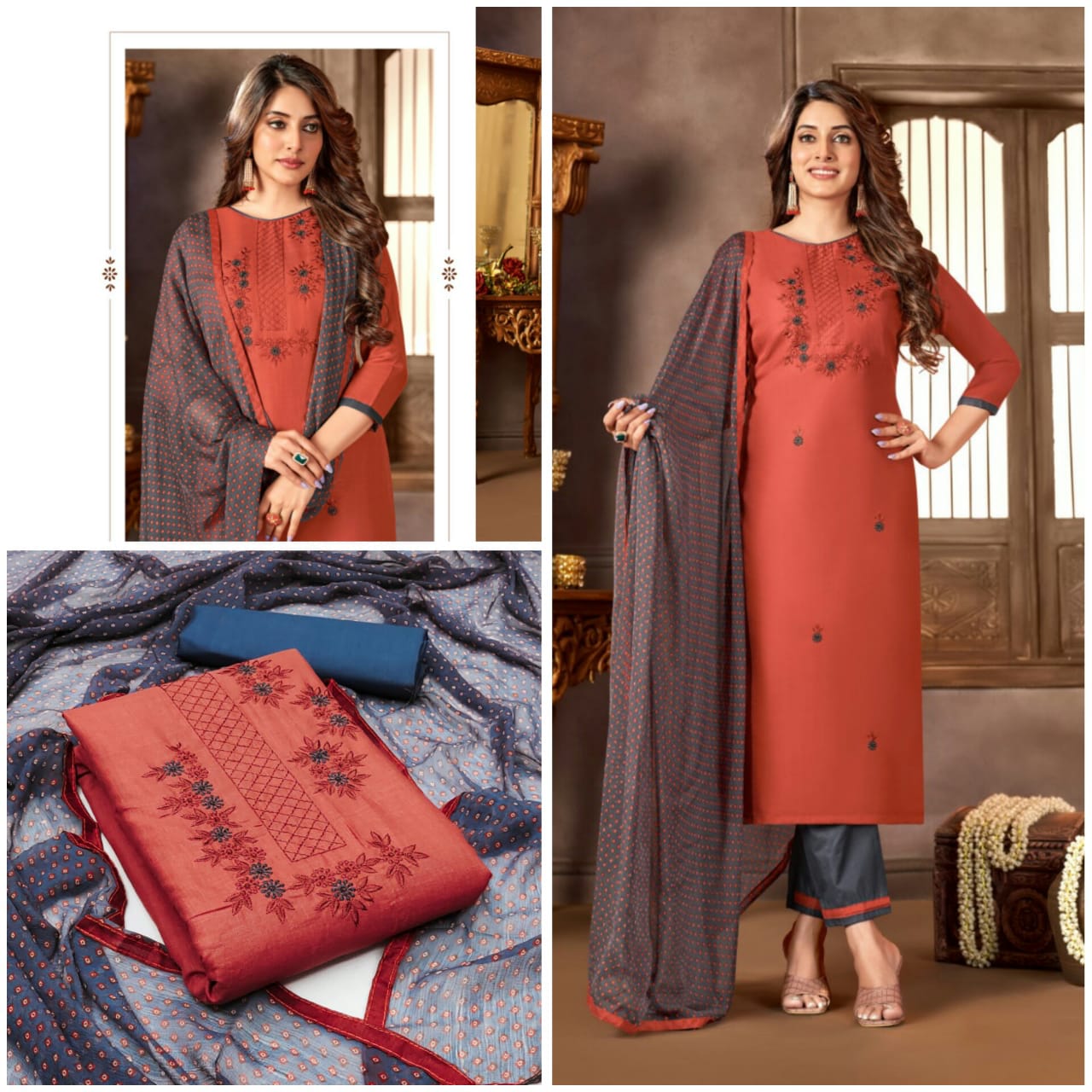 Ds Color Set Cotton Dress Material Catalog